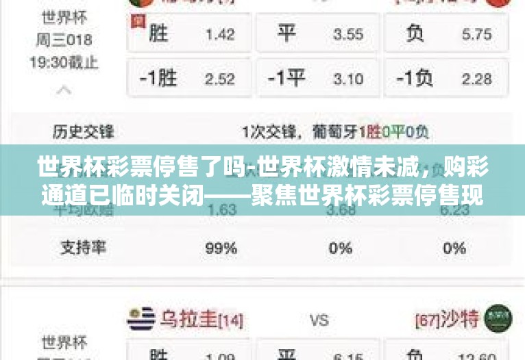 世界杯彩票停售了吗-世界杯激情未减，购彩通道已临时关闭——聚焦世界杯彩票停售现象