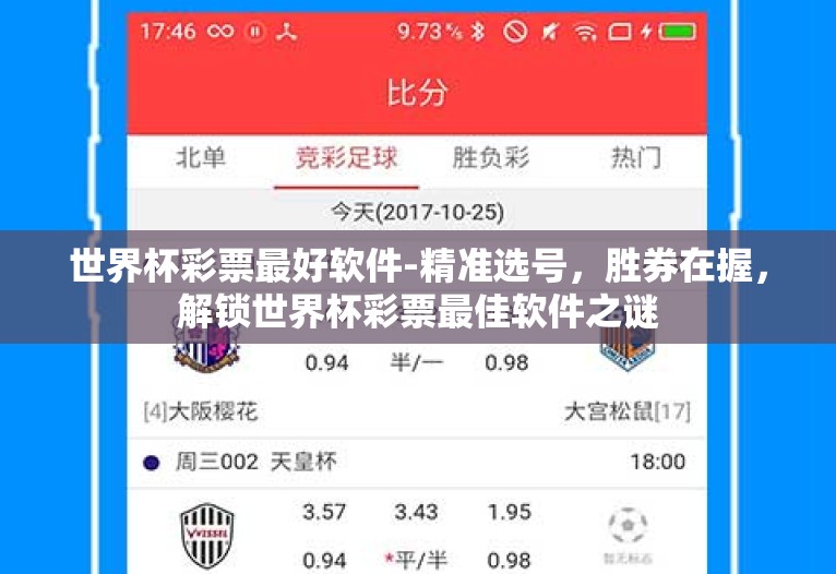 世界杯彩票最好软件-精准选号，胜券在握，解锁世界杯彩票最佳软件之谜