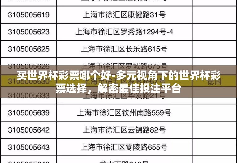 买世界杯彩票哪个好-多元视角下的世界杯彩票选择,解密最佳投注平台 买世界杯彩票哪个好-多元视角下的世界杯彩票选择,解密最佳投注平台