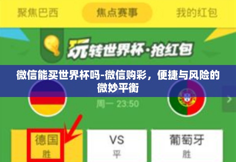 微信能买世界杯吗-微信购彩,便捷与风险的微妙平衡 微信能买世界杯吗-微信购彩,便捷与风险的微妙平衡