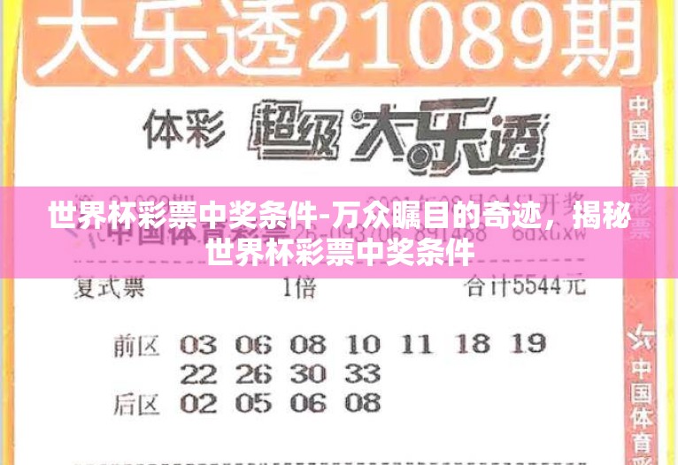 世界杯彩票中奖条件-万众瞩目的奇迹，揭秘世界杯彩票中奖条件