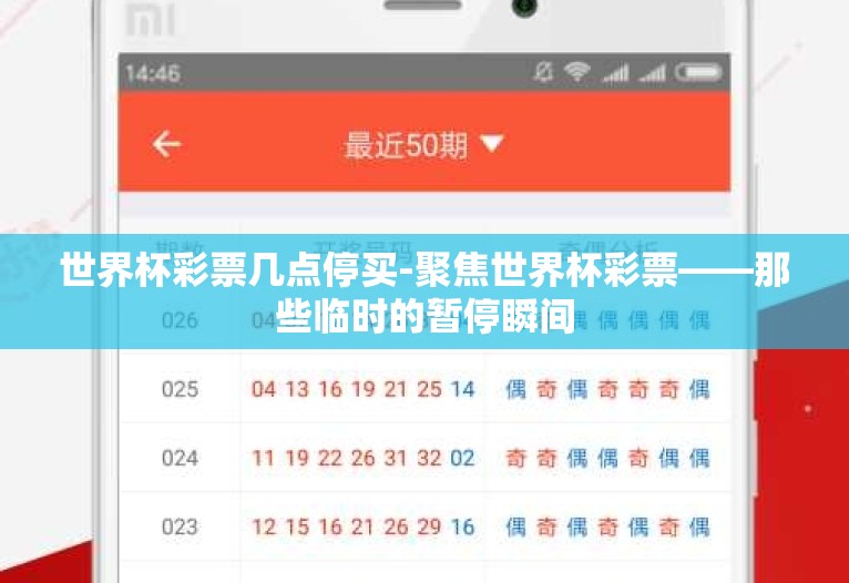 世界杯彩票几点停买-聚焦世界杯彩票——那些临时的暂停瞬间