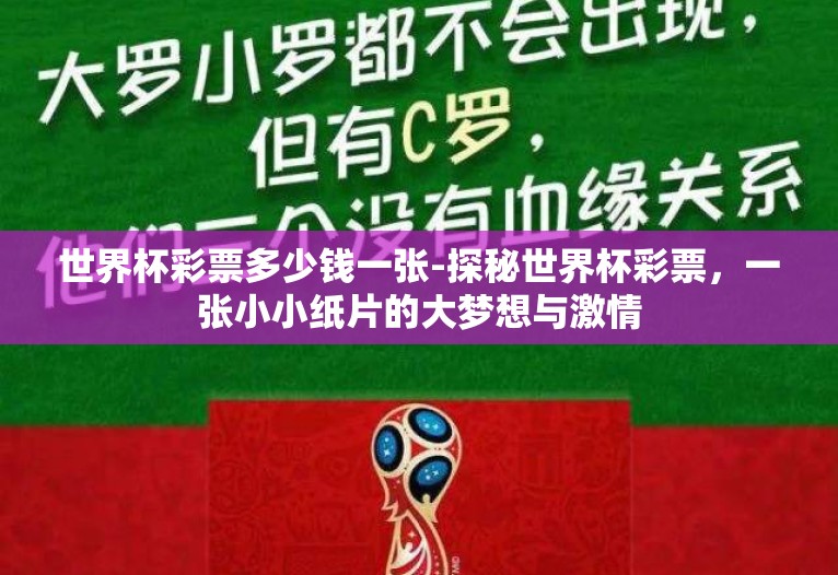 世界杯彩票多少钱一张-探秘世界杯彩票,一张小小纸片的大梦想与激情 世界杯彩票多少钱一张-探秘世界杯彩票,一张小小纸片的大梦想与激情