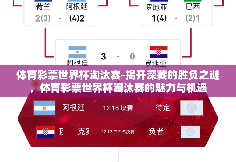 体育彩票世界杯淘汰赛-揭开深藏的胜负之谜，体育彩票世界杯淘汰赛的魅力与机遇