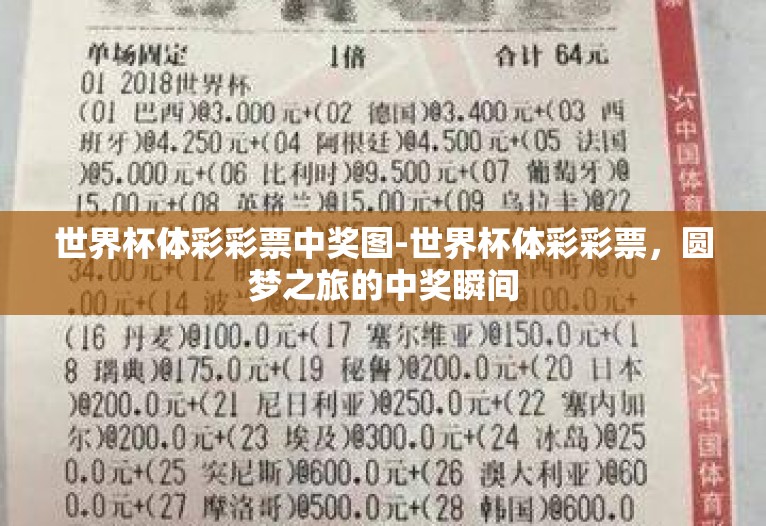 世界杯体彩彩票中奖图-世界杯体彩彩票,圆梦之旅的中奖瞬间 世界杯体彩彩票中奖图-世界杯体彩彩票,圆梦之旅的中奖瞬间
