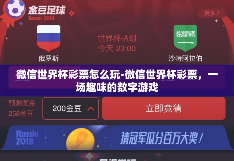 微信世界杯彩票怎么玩-微信世界杯彩票,一场趣味的数字游戏 微信世界杯彩票怎么玩-微信世界杯彩票,一场趣味的数字游戏