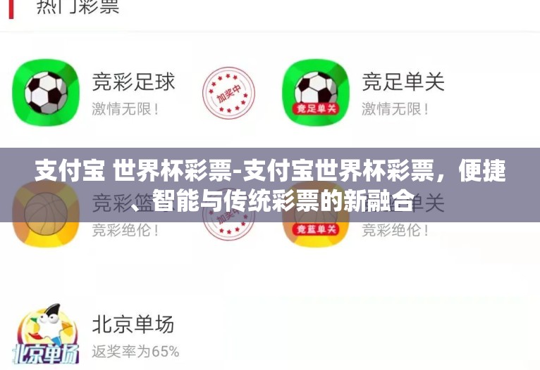 支付宝 世界杯彩票-支付宝世界杯彩票，便捷、智能与传统彩票的新融合