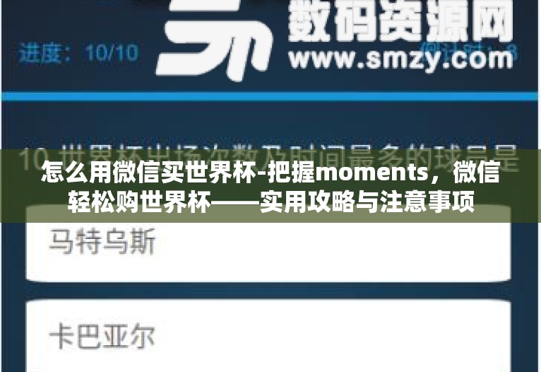 怎么用微信买世界杯-把握moments,微信轻松购世界杯——实用攻略与注意事项 怎么用微信买世界杯-把握moments,微信轻松购世界杯——实用攻略与注意事项