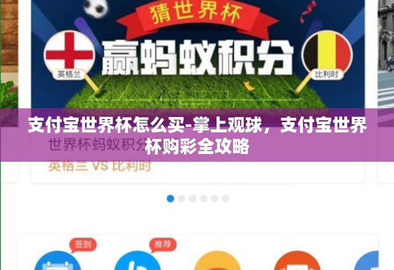 支付宝世界杯怎么买-掌上观球，支付宝世界杯购彩全攻略
