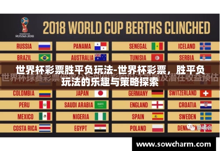 世界杯彩票胜平负玩法-世界杯彩票，胜平负玩法的乐趣与策略探索