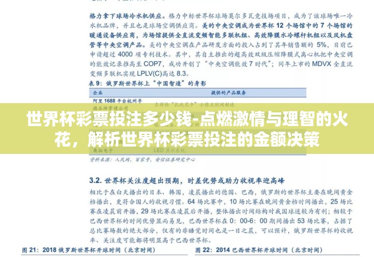 世界杯彩票投注多少钱-点燃激情与理智的火花,解析世界杯彩票投注的金额决策 世界杯彩票投注多少钱-点燃激情与理智的火花,解析世界杯彩票投注的金额决策