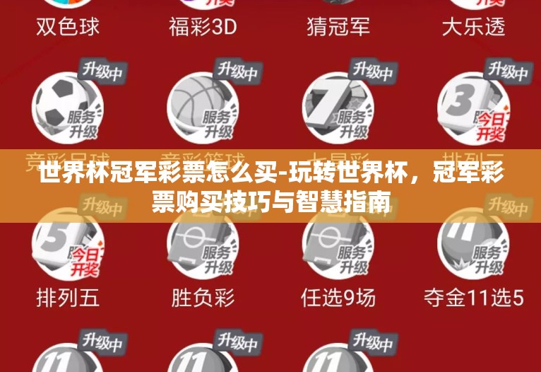 世界杯冠军彩票怎么买-玩转世界杯，冠军彩票购买技巧与智慧指南