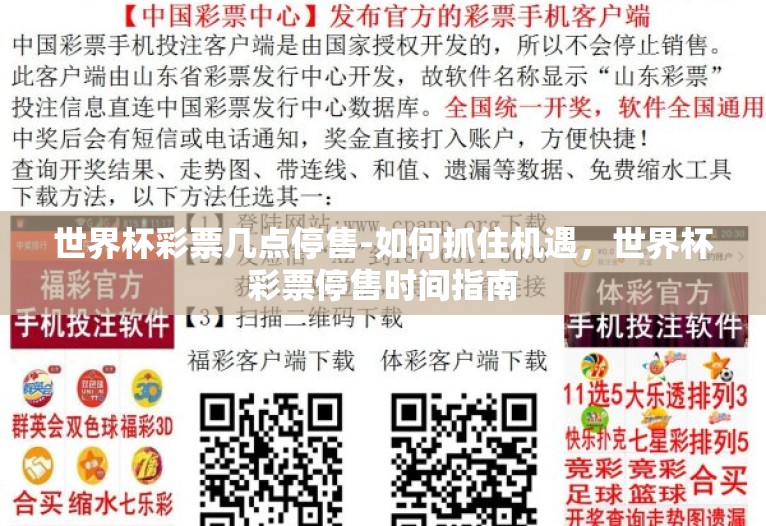 世界杯彩票几点停售-如何抓住机遇,世界杯彩票停售时间指南 世界杯彩票几点停售-如何抓住机遇,世界杯彩票停售时间指南