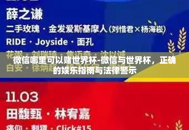 微信哪里可以赌世界杯-微信与世界杯,正确的娱乐指南与法律警示 微信哪里可以赌世界杯-微信与世界杯,正确的娱乐指南与法律警示