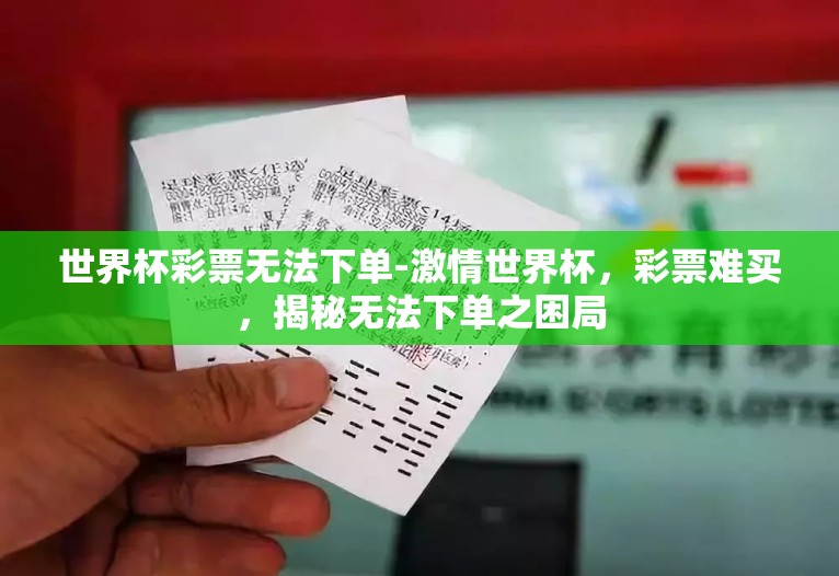 世界杯彩票无法下单-激情世界杯，彩票难买，揭秘无法下单之困局