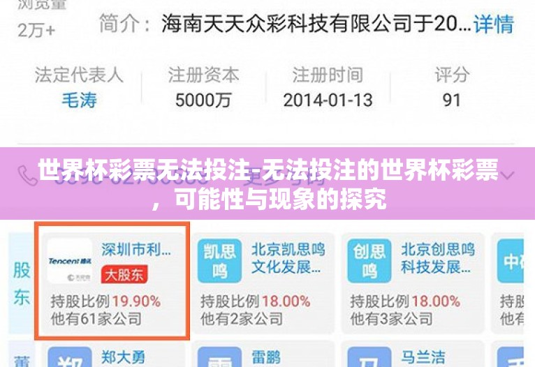 世界杯彩票无法投注-无法投注的世界杯彩票,可能性与现象的探究 世界杯彩票无法投注-无法投注的世界杯彩票,可能性与现象的探究