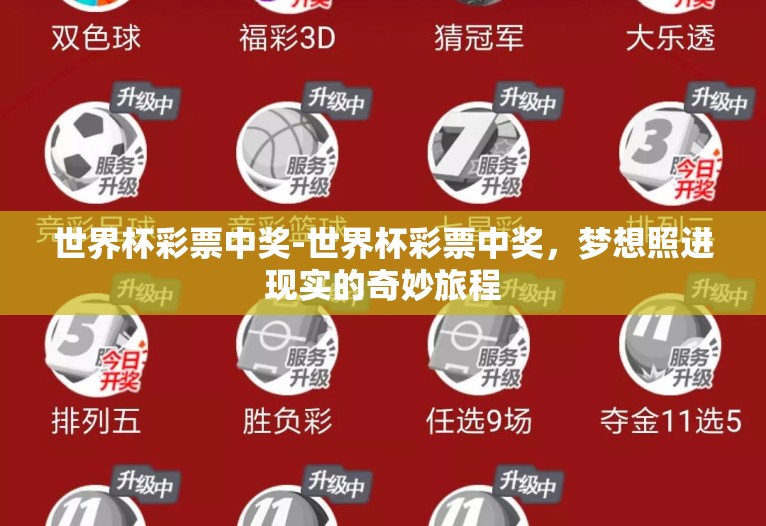 世界杯彩票中奖-世界杯彩票中奖，梦想照进现实的奇妙旅程