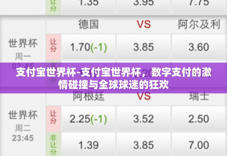 支付宝世界杯-支付宝世界杯，数字支付的激情碰撞与全球球迷的狂欢