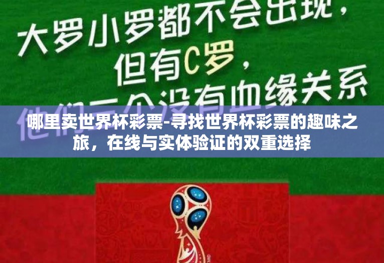 哪里卖世界杯彩票-寻找世界杯彩票的趣味之旅，在线与实体验证的双重选择